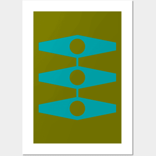 Minimal Eyes in Aqua and Olive Posters and Art